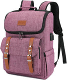 Vintage Laptop Backpack with USB Charging – Lightweight 15.6″ Travel & College Backpack