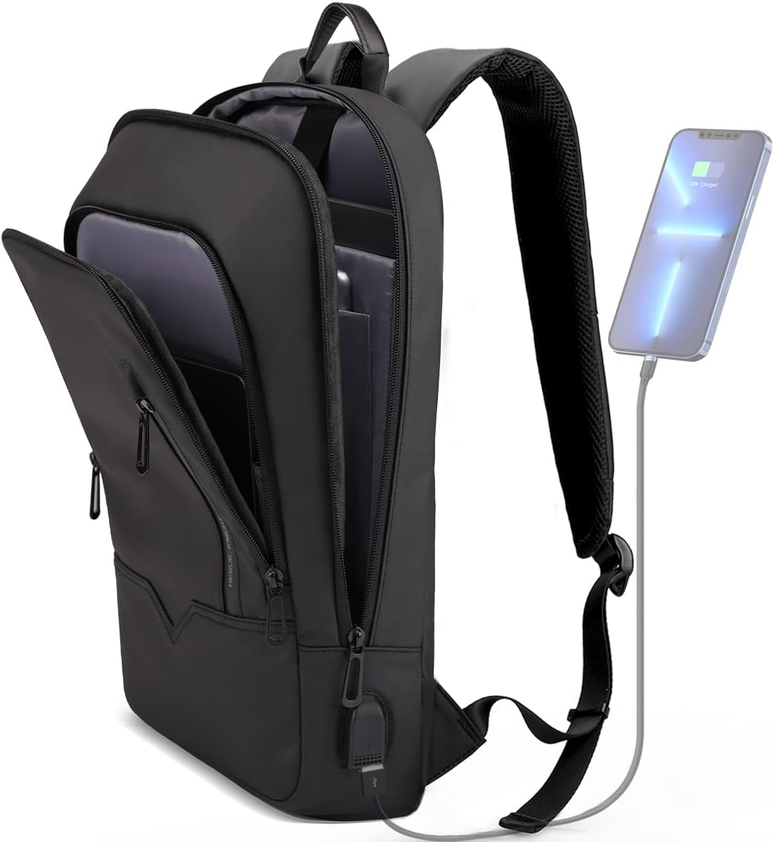 Slim Anti-Theft Business Laptop Backpack with USB Charging Port – Lightweight 15.6″ Work & Travel Backpack