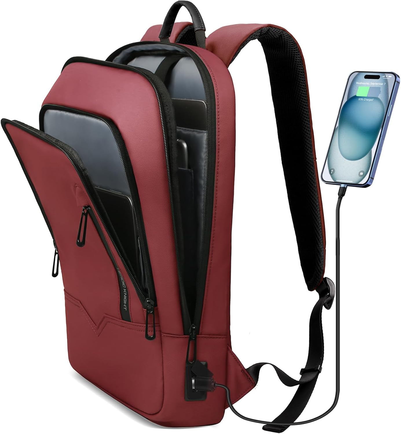 Slim Anti-Theft Business Laptop Backpack with USB Charging Port – Lightweight 15.6″ Work & Travel Backpack