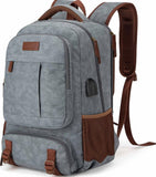 Canvas Laptop Backpack with USB & Headphone Port – 15.6″ Travel & Daily Work Rucksack