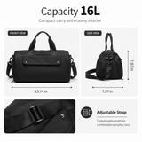 16L Compact Gym & Travel Duffle Bag with Shoe Compartment and Luggage Sleeve
