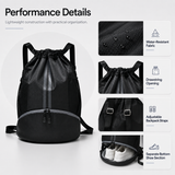 Lightweight Drawstring Gym Backpack with Separate Shoe Compartment