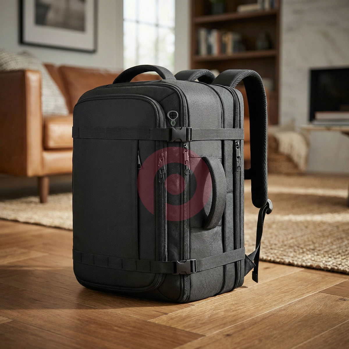 Expandable 40–50L Carry-On Travel Backpack with Cable Port – 17.3″ Laptop Weekender & Business Backpack