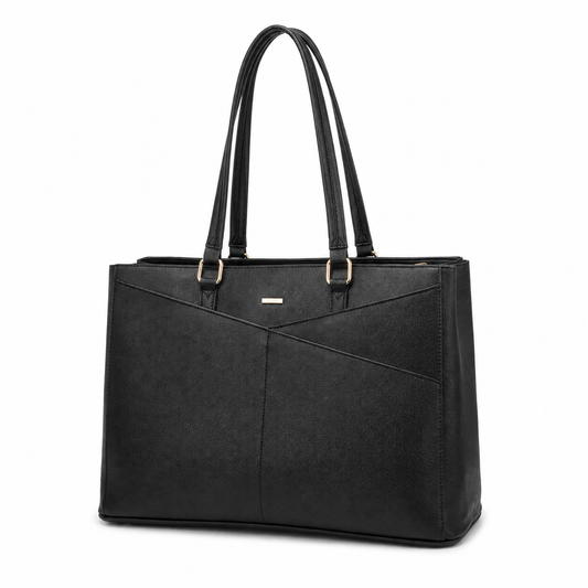 Women’s Waterproof Vegan Leather Laptop Tote Bag – 15.6-Inch Office & Business Work Handbag