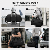 16L Compact Gym & Travel Duffle Bag with Shoe Compartment and Luggage Sleeve