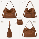 Premium 3-Piece Brown Hobo Bag Set for Women – Shoulder Handbag, Crossbody Purse & RFID Wallet