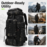 70L Tactical Hiking Backpack with Water-Repellent 900D Oxford Fabric