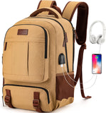Canvas Laptop Backpack with USB & Headphone Port – 15.6″ Travel & Daily Work Rucksack