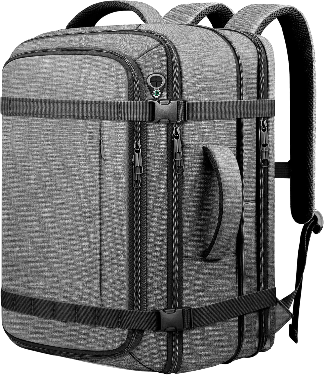 Expandable 40–50L Carry-On Travel Backpack with Cable Port – 17.3″ Laptop Weekender & Business Backpack