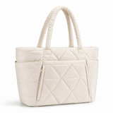 20L Quilted Puffy Tote Bag with 15.6-Inch Laptop Compartment
