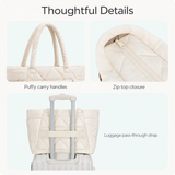 20L Quilted Puffy Tote Bag with 15.6-Inch Laptop Compartment