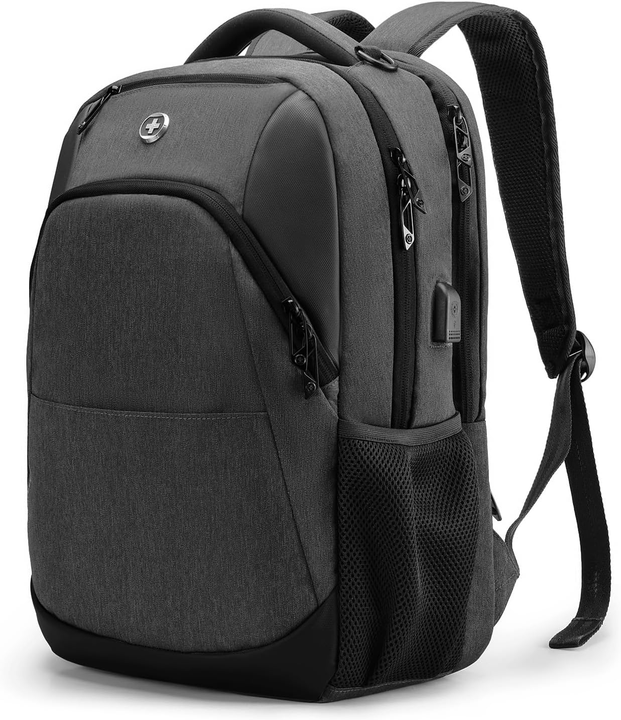 Design Travel Laptop Backpack with RFID Protection & USB Charging – 16″ College & Business Backpack (Black)