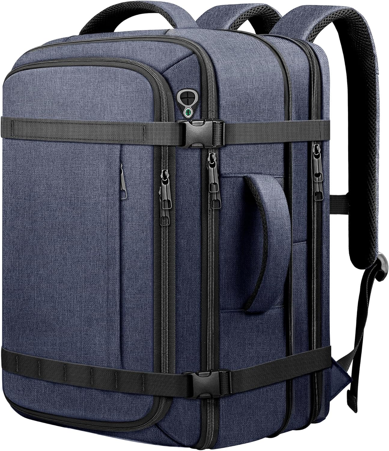 Expandable 40–50L Carry-On Travel Backpack with Cable Port – 17.3″ Laptop Weekender & Business Backpack