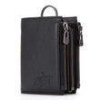 Men’s Genuine Leather RFID Wallet – Large Capacity Zipper Clutch with Coin Pocket & Card Holder