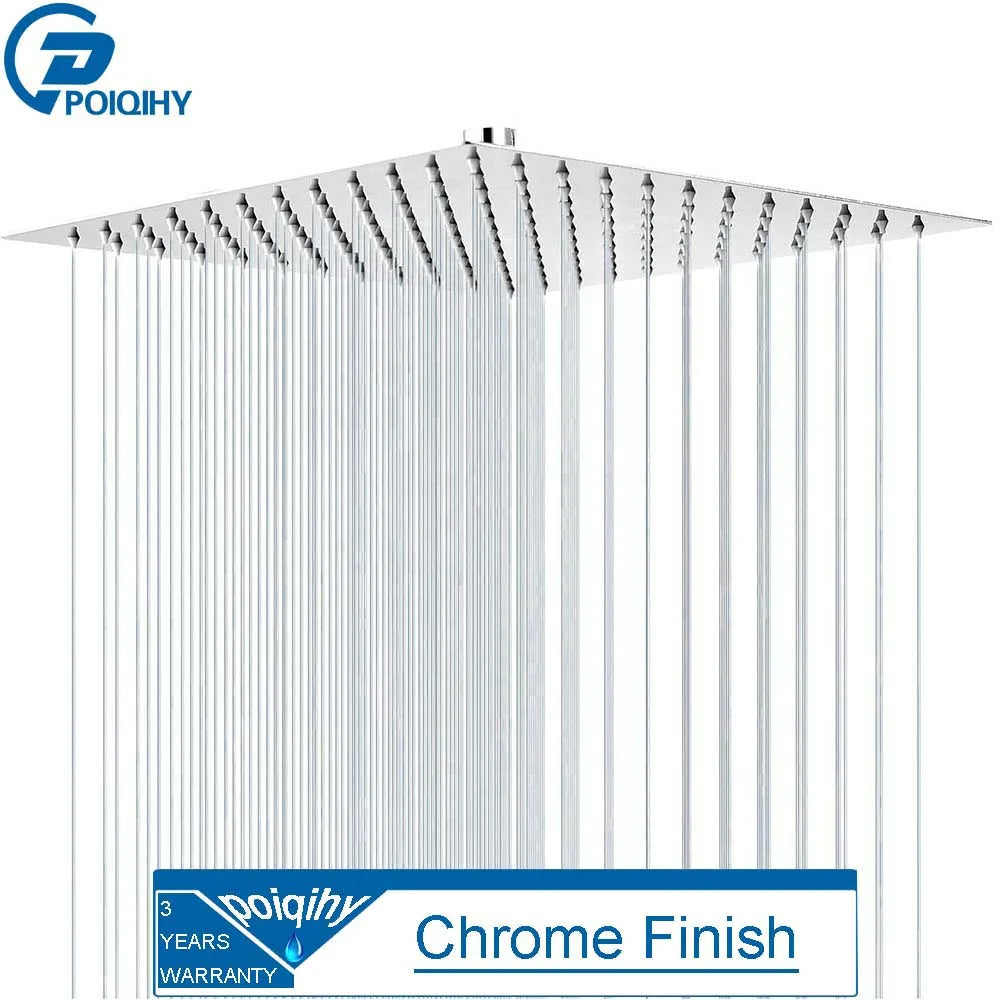 Ultrathin Gold-Finish Rainfall Shower Head – 16″ Stainless Steel Luxury Spa Shower