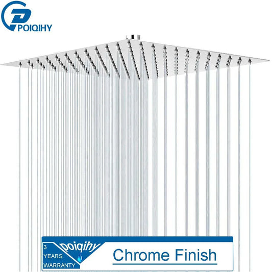 Ultrathin Gold-Finish Rainfall Shower Head – 16″ Stainless Steel Luxury Spa Shower