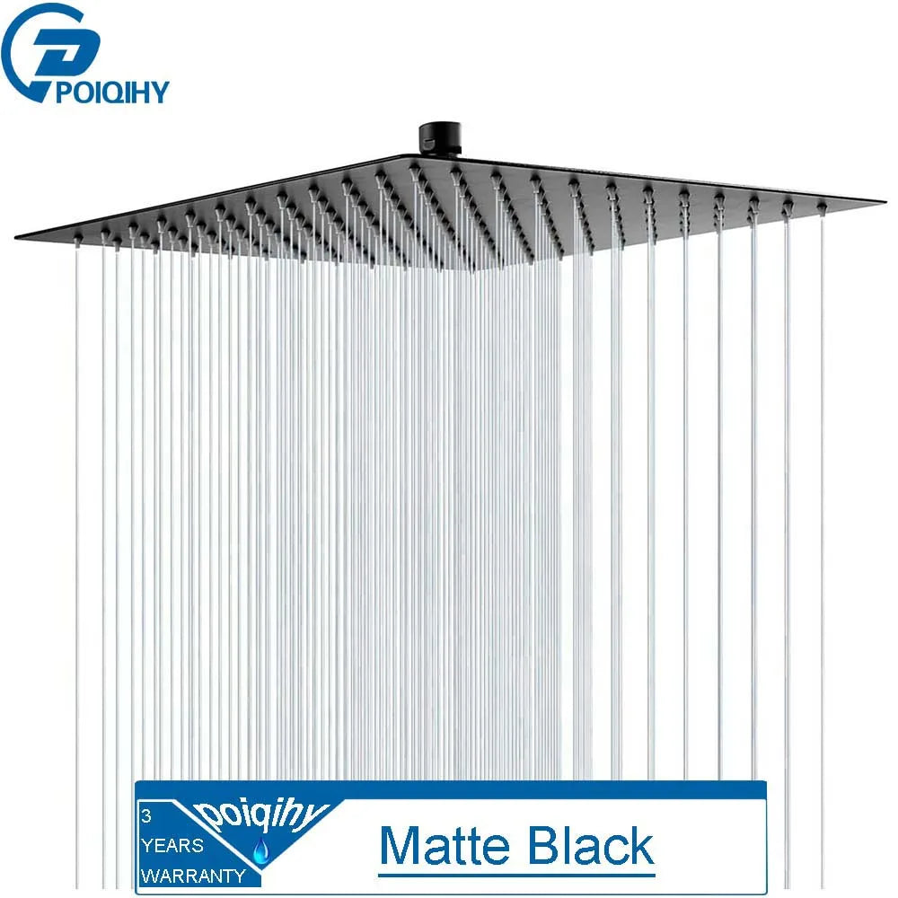 Ultrathin Gold-Finish Rainfall Shower Head – 16″ Stainless Steel Luxury Spa Shower