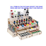 Wooden Paint Rack Pigment Storage Organizer – Desktop Hobby Ink & Tool Display