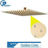 Ultrathin Gold-Finish Rainfall Shower Head – 16″ Stainless Steel Luxury Spa Shower