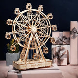 “Robotime Rolife 232PCS 3D Wooden Ferris Wheel Model Kit – DIY Rotatable Assembly Puzzle Toy & Gift for Kids & Adults”