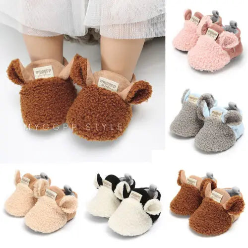 Lioraitiin Winter Toddler Crib Shoes – Warm Newborn Infant Sneakers with Soft Sole, Cozy Baby Boy & Girl Footwear