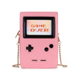 Fun Fashion Pink “Game Machine” Clutch & Crossbody Shoulder Bag for Women