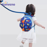 SUNVENO Children’s Dinosaur Backpack – Toddler Preschool Bag with Safety Harness & Leash | Lightweight Kids Lunch Bag for Boys & Girls