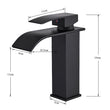 Matte Black Waterfall Basin Faucet – Deck‐Mounted Single Lever Brass Mixer Tap