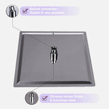 16″ Chrome LED Rainfall Shower Head – Ultrathin Square Top-Mount with Built-in Lighting