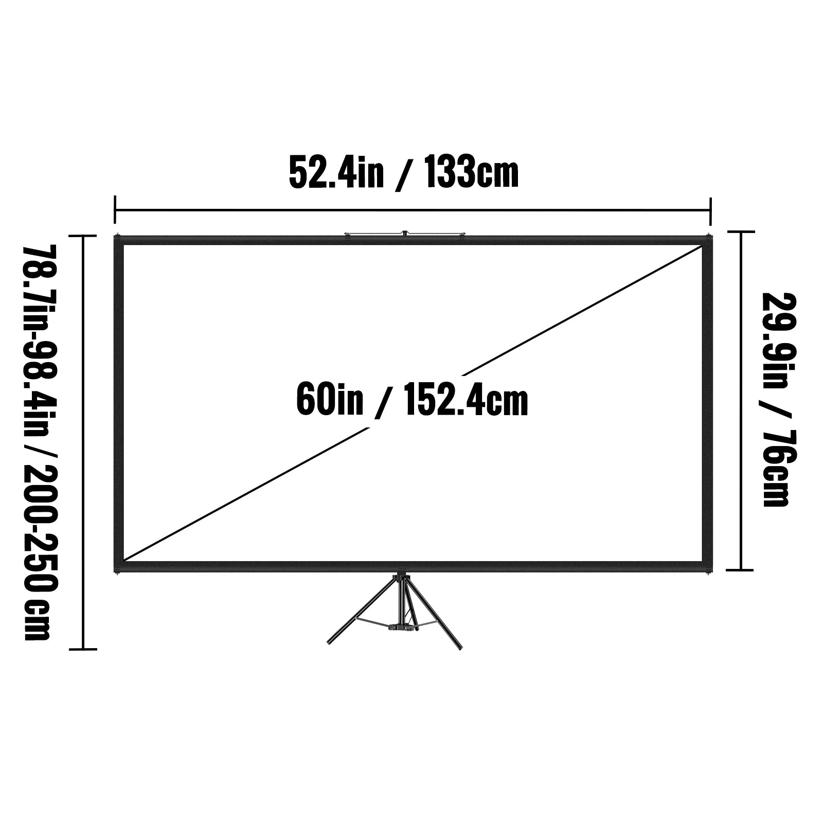 SucceBuy Tripod Projection Screen with Stand – Sizes 60″ to 110″ (16:9 HD/4K), Portable Indoor/Outdoor Cinema