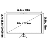 SucceBuy Tripod Projection Screen with Stand – Sizes 60″ to 110″ (16:9 HD/4K), Portable Indoor/Outdoor Cinema