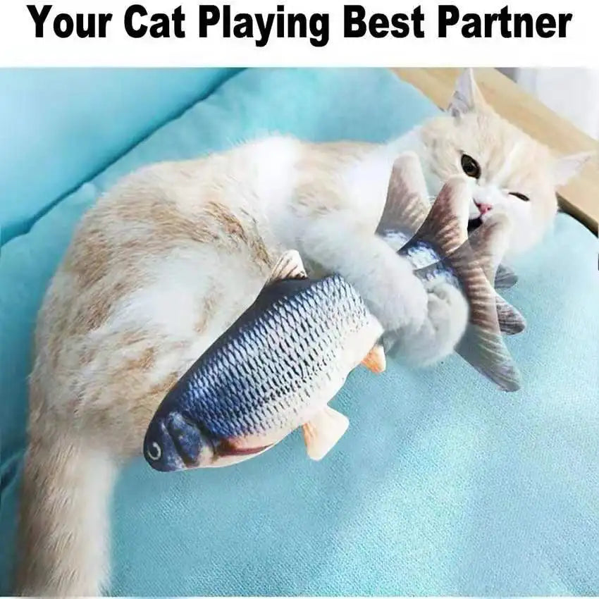 USB Rechargeable Floppy Fish Cat Toy – Interactive Electric Chew & Bite Toy for Cats, Realistic Motion Play Pet Supplies