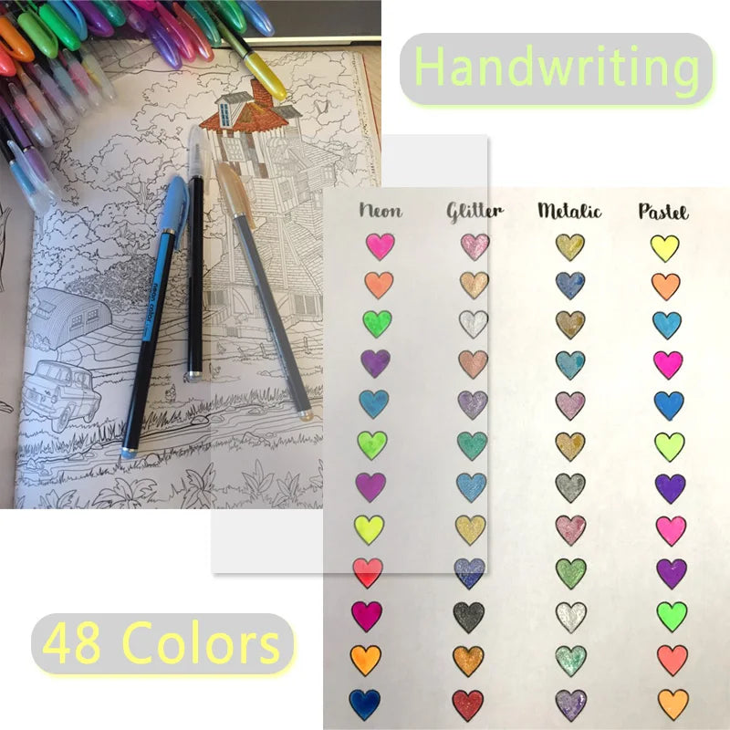 48-Color Sketch Pen Marker Set – Dual-Tip Art & Drawing Pens for School & Hobby 🎨