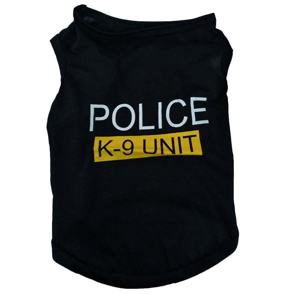 Pet Police Vest – Soft Polyester T-Shirt Jacket for Dogs (Breathable & Stylish Casual Wear)