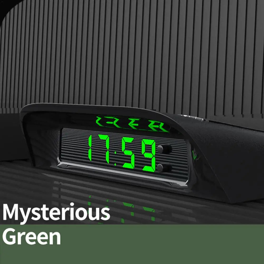 Portable Car Dashboard Clock – Solar Digital LCD Clock with Backlight & Temperature Display for Auto Interior