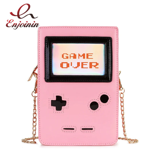 Fun Fashion Pink “Game Machine” Clutch & Crossbody Shoulder Bag for Women