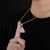 Hip Hop Gold-Plated Egyptian Pyramid Necklace – Eye of Horus Pendant with Iced-Out Zircon Detailing by Topgrillz