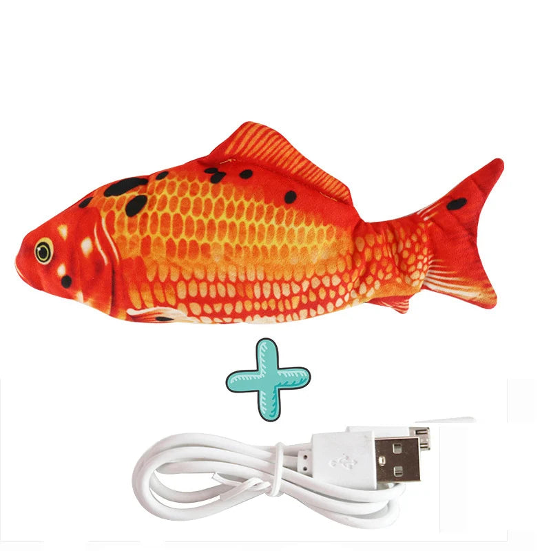 USB Rechargeable Floppy Fish Cat Toy – Interactive Electric Chew & Bite Toy for Cats, Realistic Motion Play Pet Supplies