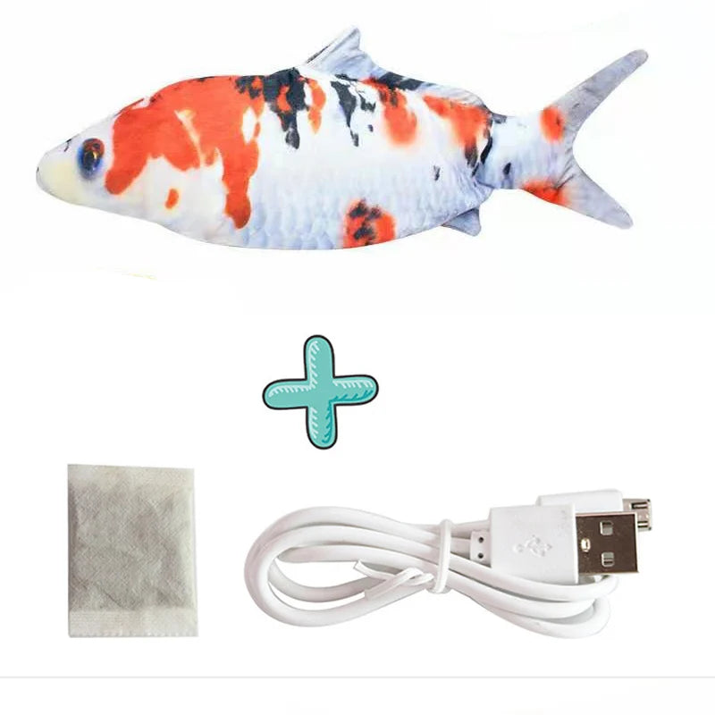 USB Rechargeable Floppy Fish Cat Toy – Interactive Electric Chew & Bite Toy for Cats, Realistic Motion Play Pet Supplies