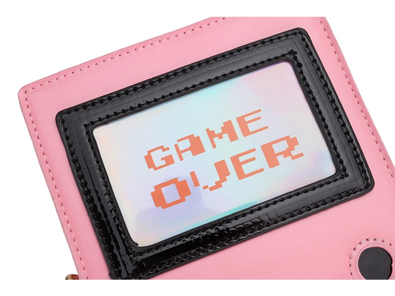 Fun Fashion Pink “Game Machine” Clutch & Crossbody Shoulder Bag for Women