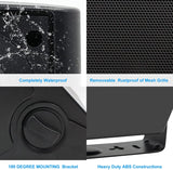 Herdio 5.25" 300W Waterproof Dual Speakers – Indoor & Outdoor Wall Mount Audio System for Home Theater, Garage & Living Room (Black)