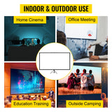 SucceBuy Tripod Projection Screen with Stand – Sizes 60″ to 110″ (16:9 HD/4K), Portable Indoor/Outdoor Cinema
