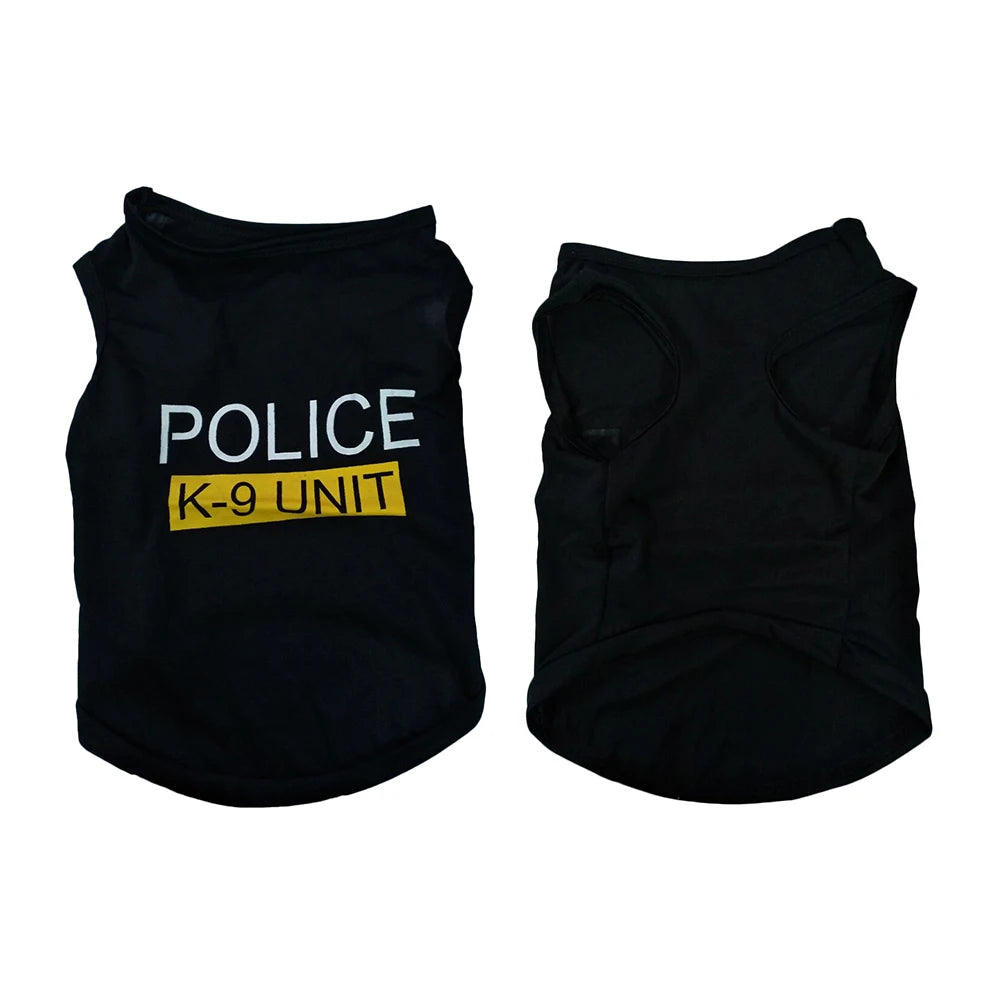 Pet Police Vest – Soft Polyester T-Shirt Jacket for Dogs (Breathable & Stylish Casual Wear)