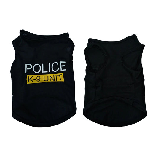 Pet Police Vest – Soft Polyester T-Shirt Jacket for Dogs (Breathable & Stylish Casual Wear)