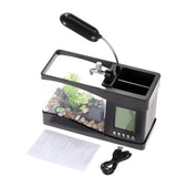 LED Mini Self-Cleaning Desktop Aquarium – Compact Fish Tank with Clock & Display Screen for Home/Office