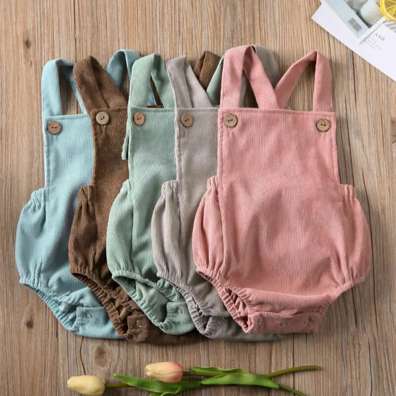 Pydcoco Baby Velvet Cotton Bodysuit – Unisex Sleeveless Jumpsuit Outfit for Newborns & Infants 0–24M (5 Colors)