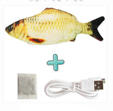 USB Rechargeable Floppy Fish Cat Toy – Interactive Electric Chew & Bite Toy for Cats, Realistic Motion Play Pet Supplies