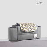 Universal Baby Stroller Organizer & Expandable Diaper Bag – Shoulder Strap, Cup Holder & Zipper Pocket Travel Caddy