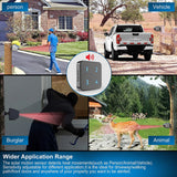 HTZSAFE 400m Solar Wireless Driveway Alarm – Outdoor Weather-Resistant Motion Sensor Security Alert System for DIY Installation