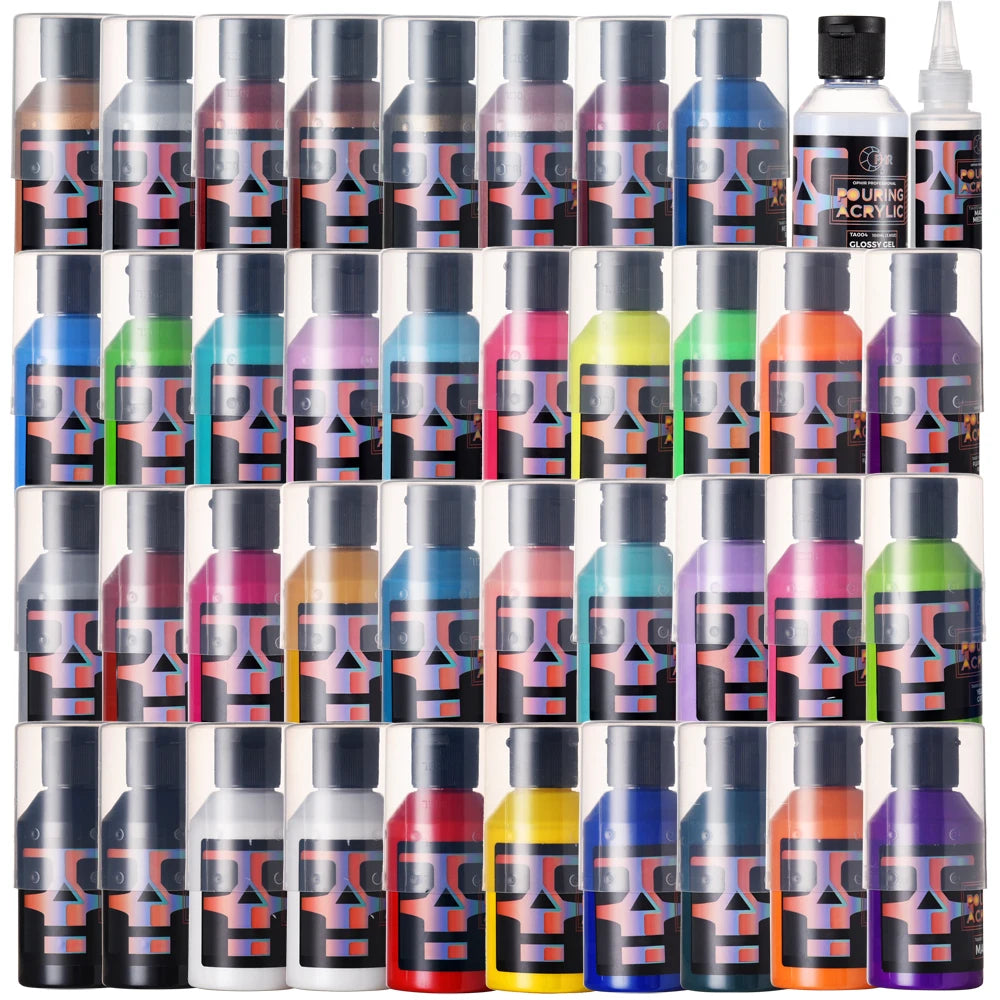 Ophir Acrylic Pouring Paint Set – High Flow Water-Based Paints (36 Colors Available, 100ml Bottles)